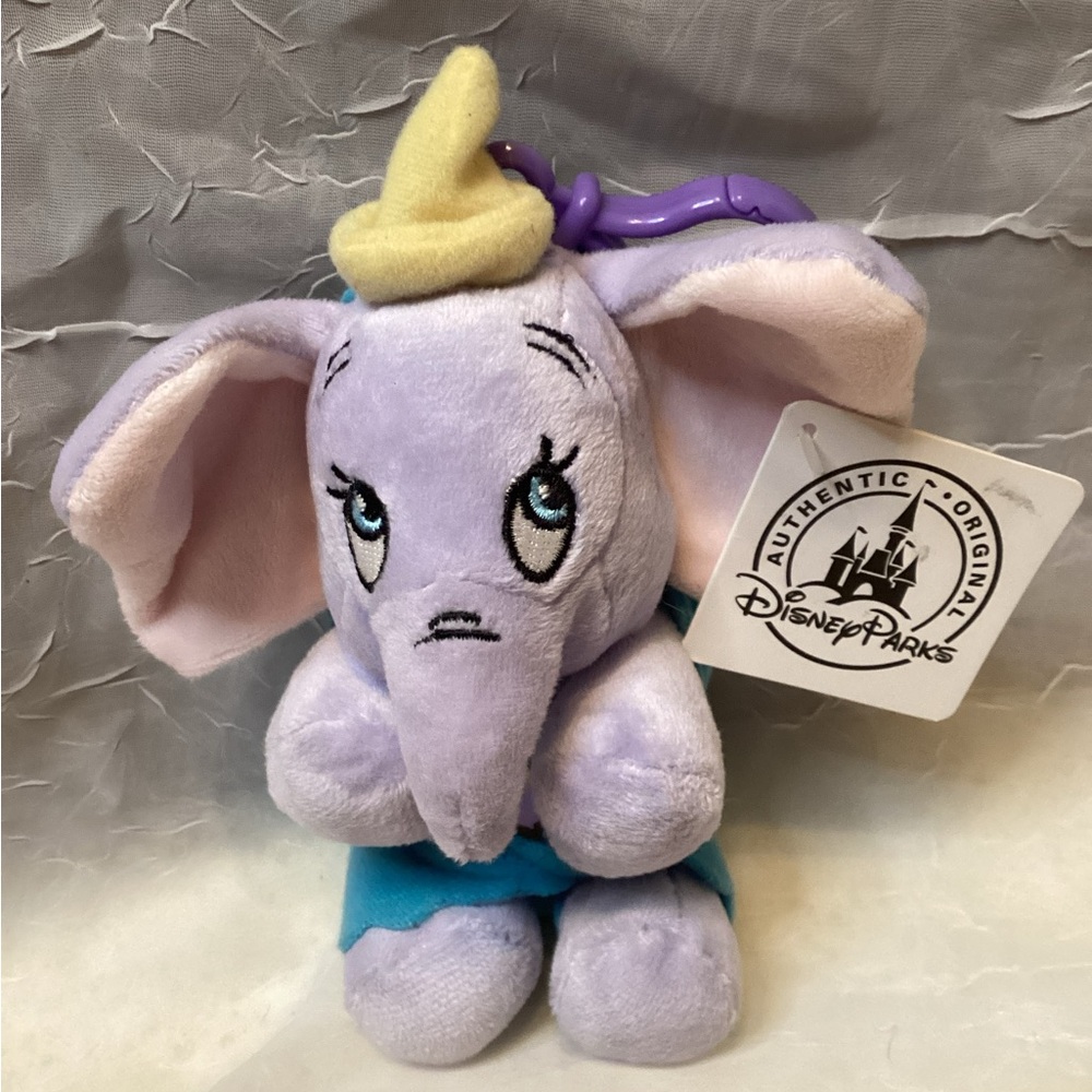 Disney Parks Baby Dumbo in Blanket Plush Bag Clip New With Tags